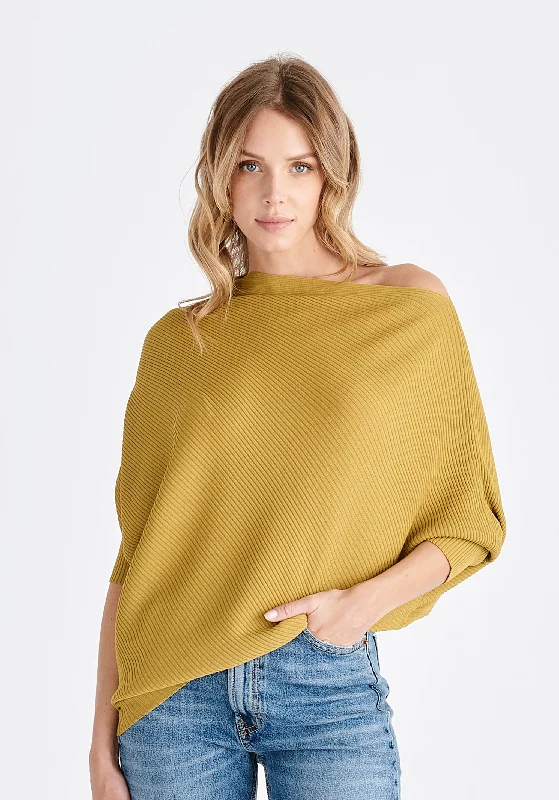 Ribbed Draped Knitted Top